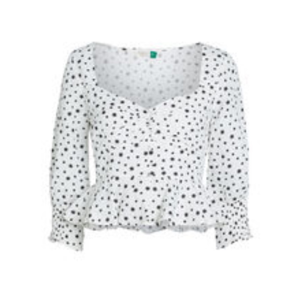 RIXO Sameera Mini Star Top in Black/White size S